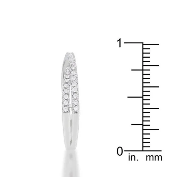 Mara 0.4ct CZ Rhodium Intertwined Simple Ring - Picture 4 of 5